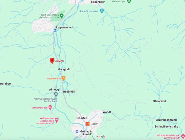 Screenshot Google Map Asmag Austria